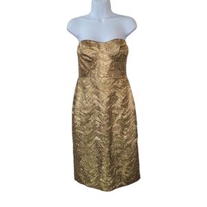 J. Crew Gold Strapless Dress